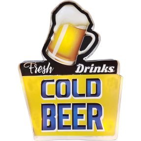 Barschild „Fresh Drinks - Cold Beer“ 30x40 cm